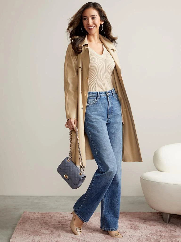 Guess Factory Rosalyn Faux-Leather Trench Coat 2