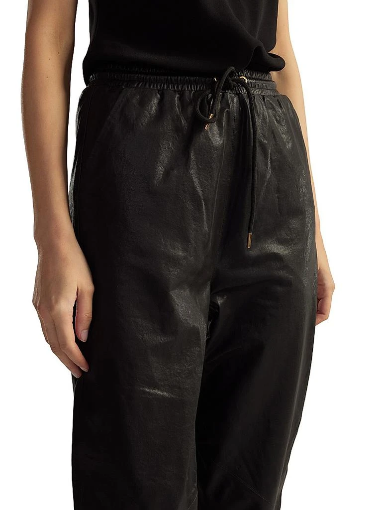 Cynthia Rowley Leather Drawstring Joggers 4