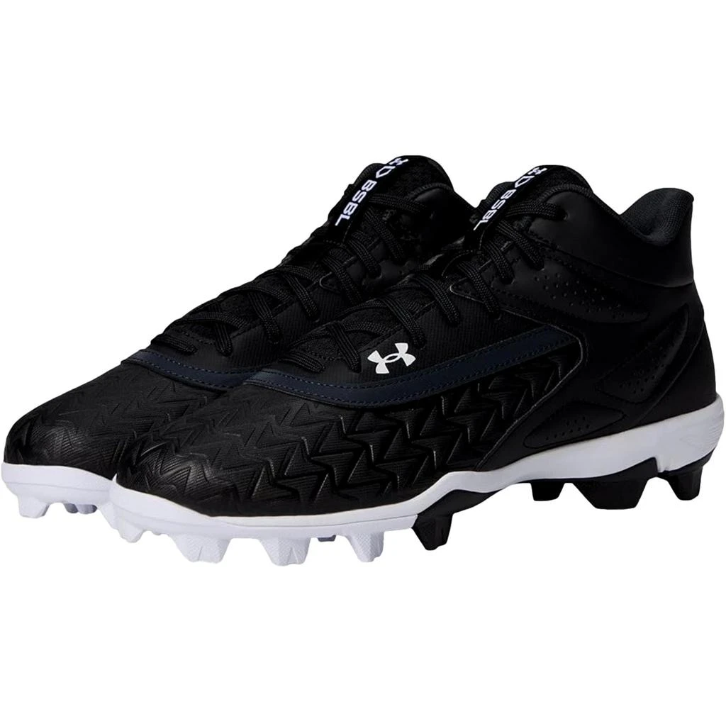 Under Armour Leadoff Mid 3.0 Baseball Cleats Black / Black / White  3027446-001 Men's 2