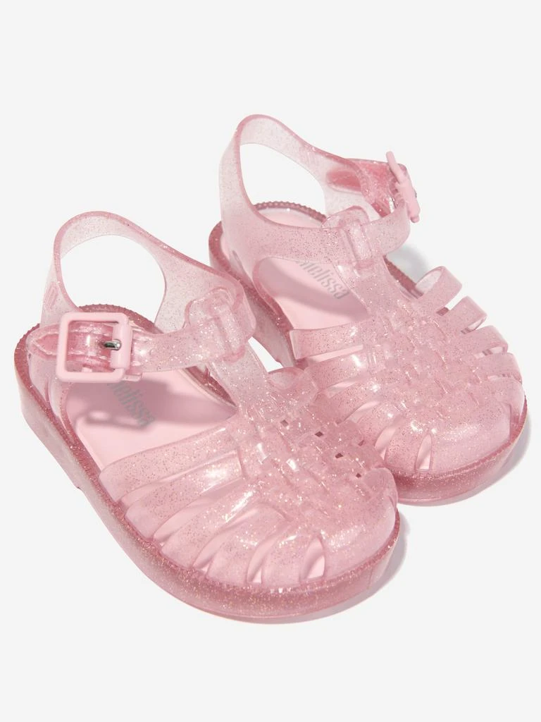 Mini Melissa Mini Melissa Girls Glitter Jelly Sandals in Pink 3