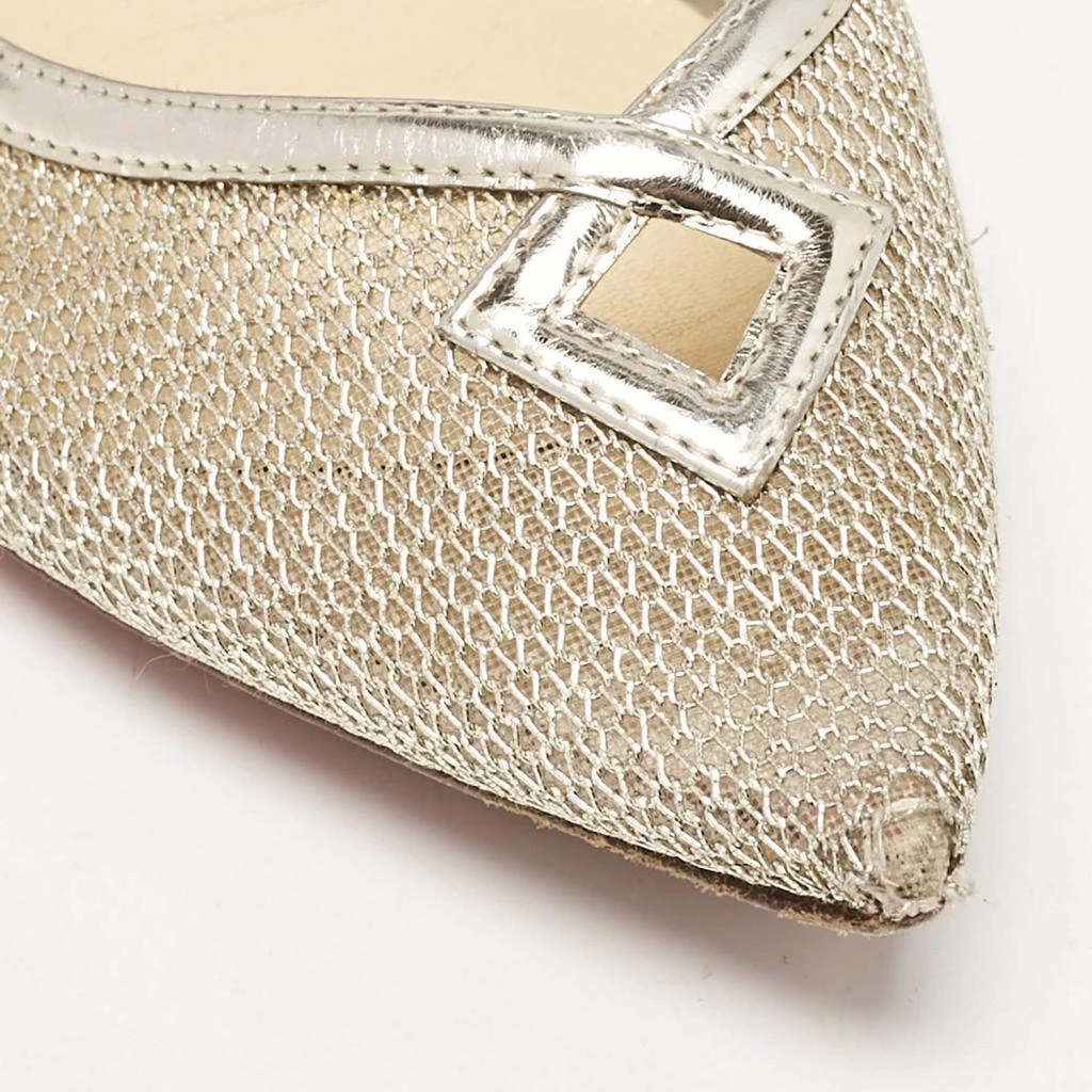 Christian Louboutin Christian Louboutin Gold Metallic Mesh and Leather Ballet Flats Size 37 7