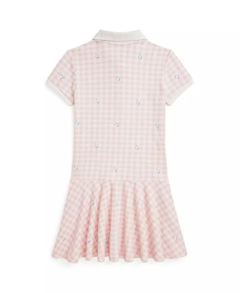 Ralph Lauren Big Girls Plaid Floral Stretch Mesh Polo Dress 2