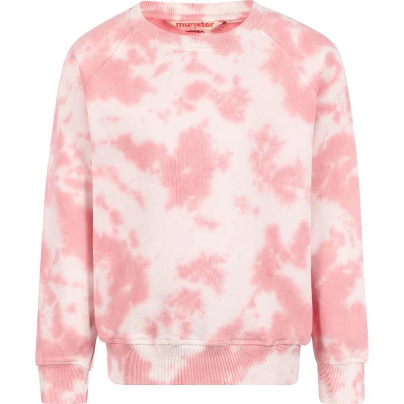 Munster Tie dye sweatshirt in pink and white 1