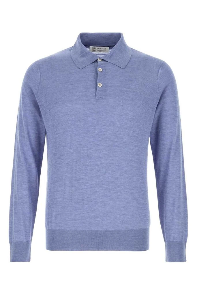 Brunello Cucinelli Brunello Cucinelli Long-Sleeved Knitted Polo Shirt from Cettire