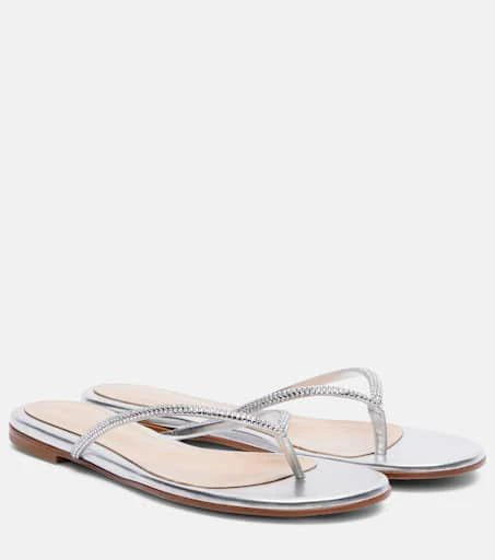Gianvito Rossi India metallic leather thong sandals 1