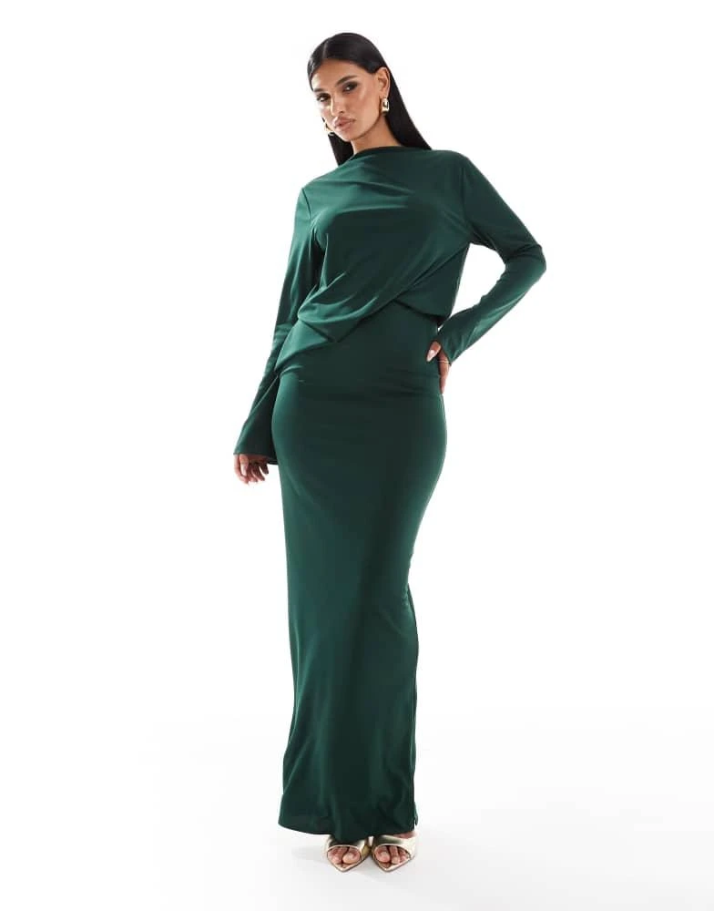 chinese dress ladies Flora Satin Maxi Dress