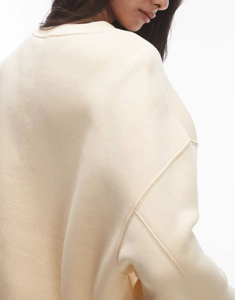 Topshop Topshop premium seam detail sweat in buttermilk 2