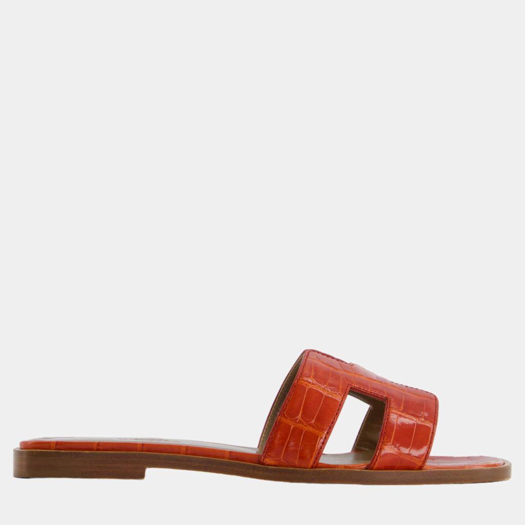 Hermes Hermes Sanguine Crocodile Oran Sandal Size EU 36