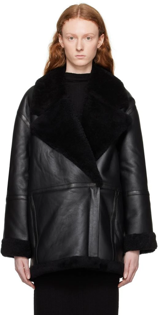 CAMILLA AND MARC Black Delano Shearling Jacket 1