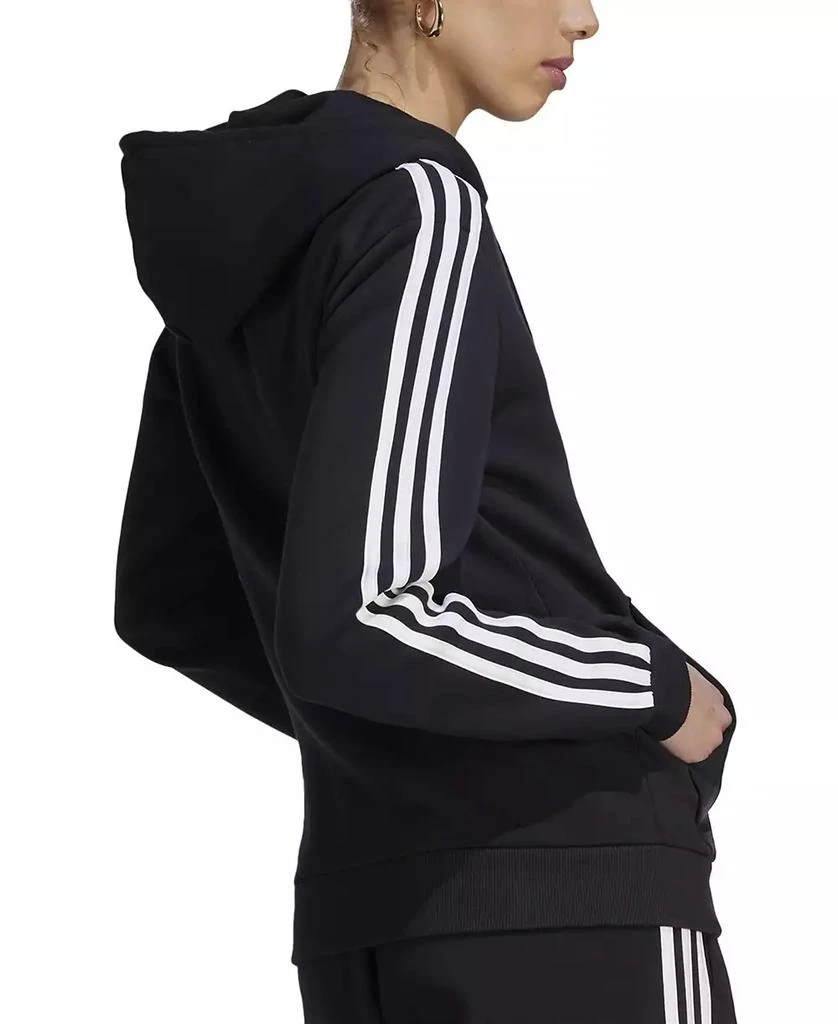 Adidas Women's 3-Stripe Cotton Fleece Full-Zip Hoodie Sweatshirt 2