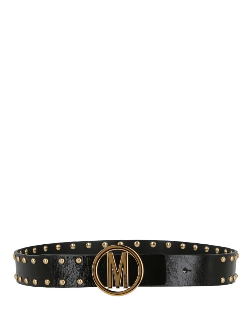 Moschino Moschino Black Leather Classic Logo Belt 95 CM