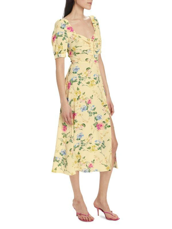 Favorite Daughter The Vineyard Floral Puff-Sleeve Midi-Dress 1