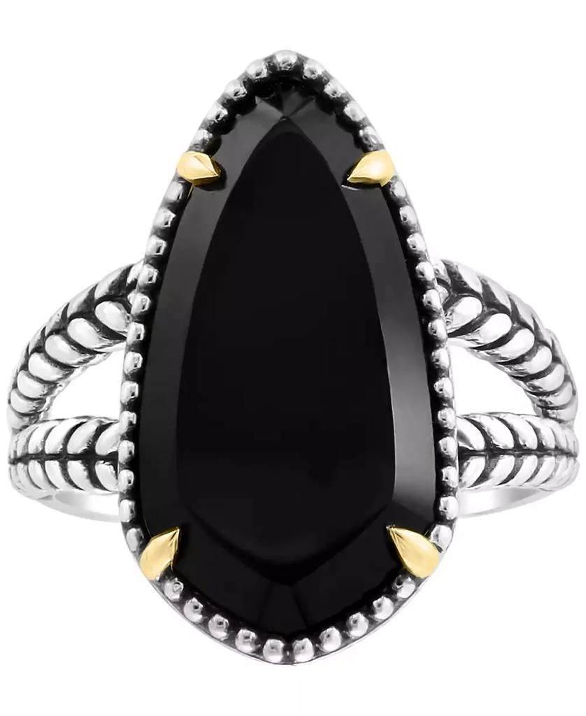 Effy EFFY® Onyx Elongated Teardrop Statement Ring in Sterling Silver 
18k Gold 5