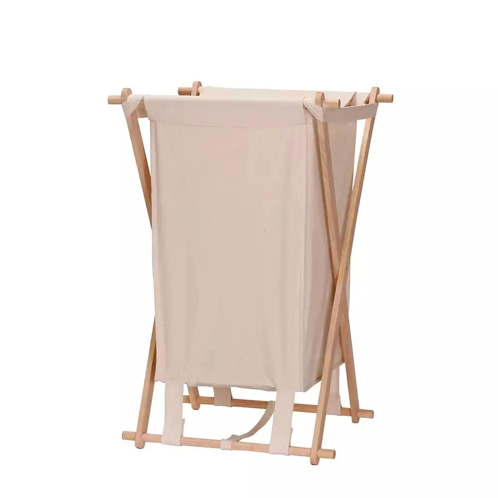 Household Essentials Collapsible Wood X-Frame Laundry Hamper 5
