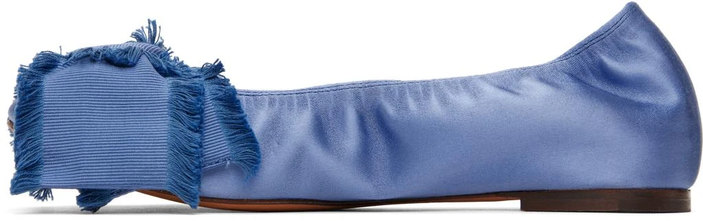 Lanvin Blue Satin Bow Ballerina Flats 3