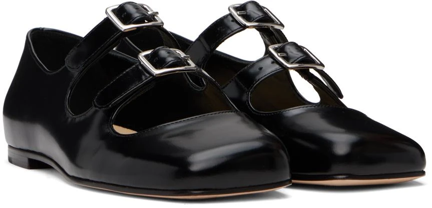 Sandy Liang SSENSE Exclusive Black MJ Double Strap Ballerina Flats 4