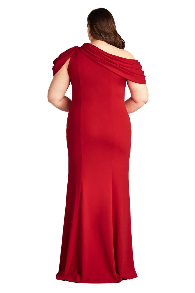 Tadashi Shoji Copley Shoulder Drape Gown - PLUS SIZE