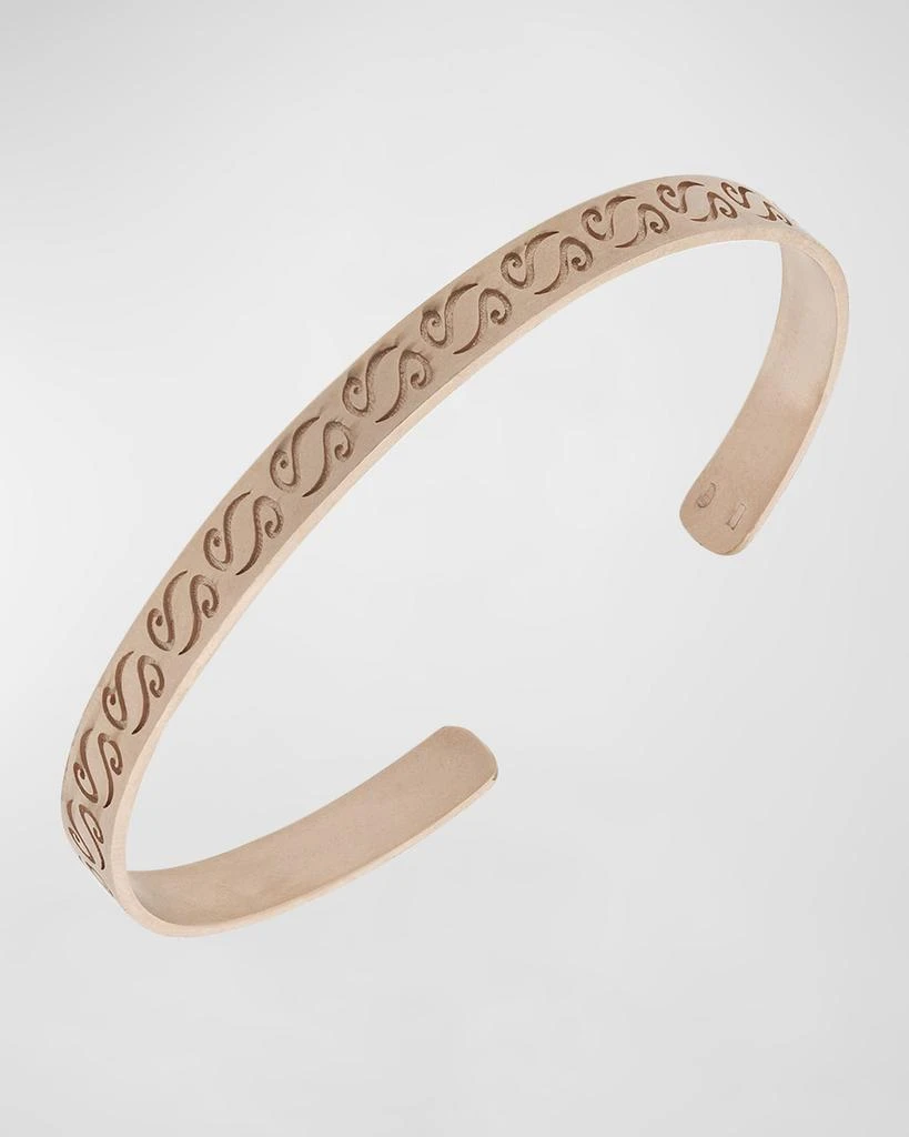 Marco Dal Maso Men's Ara Engraved Gold Plated Cuff Bracelet 1