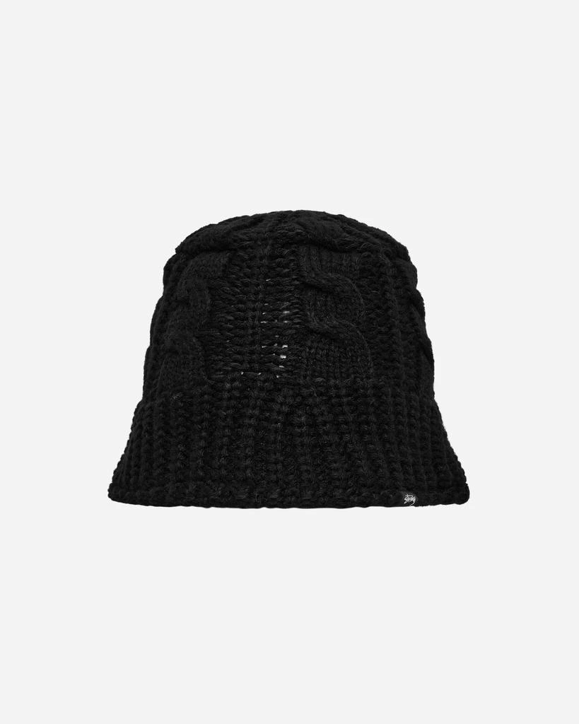 STUSSY Cable Knit Bucket Hat Black 2