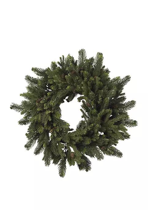NEARLY NATURAL Natural 30 In Pine And Pinecone Wreath