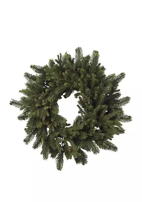 NEARLY NATURAL Natural 30 In Pine And Pinecone Wreath 1