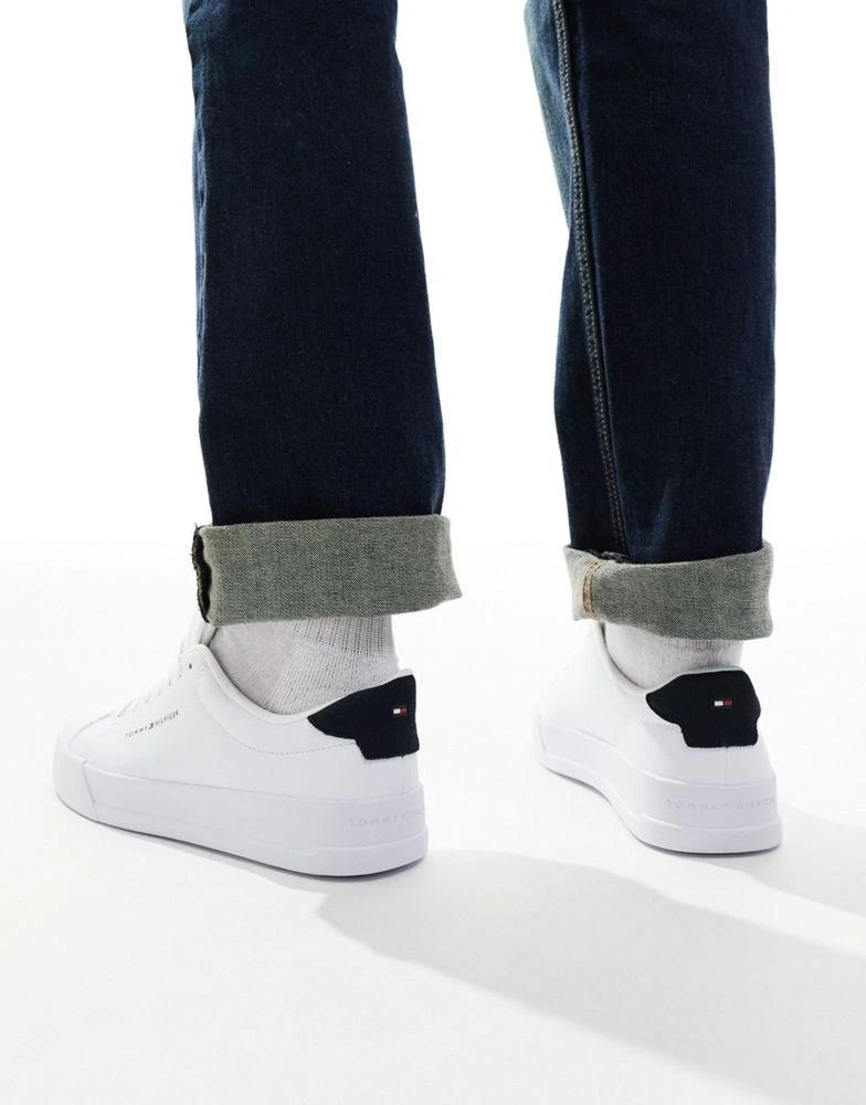 Tommy Hilfiger Tommy Hilfiger leather court trainers in white 2