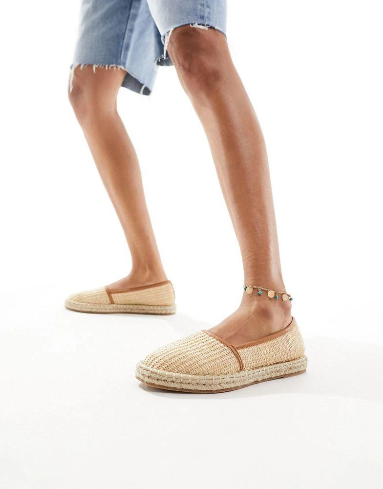 ASOS ASOS DESIGN Joey closed toe espadrilles in natural raffia 4