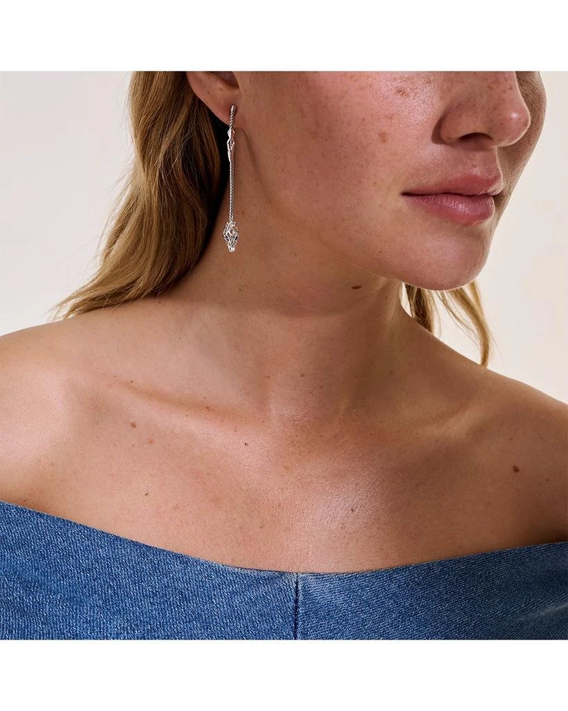 John Hardy Sterling Silver Naga Blue Sapphire Dragon Drop Earrings 2