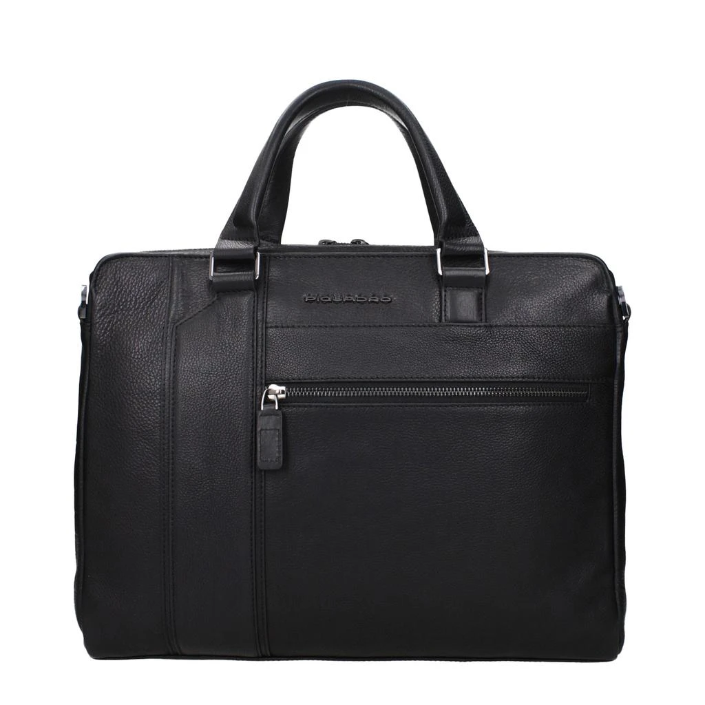 PIQUADRO Piquadro Black Leather Business And Laptop Bags 1