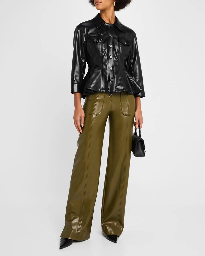 Cinq a Sept Gina Vegan Leather Peplum Jacket 2