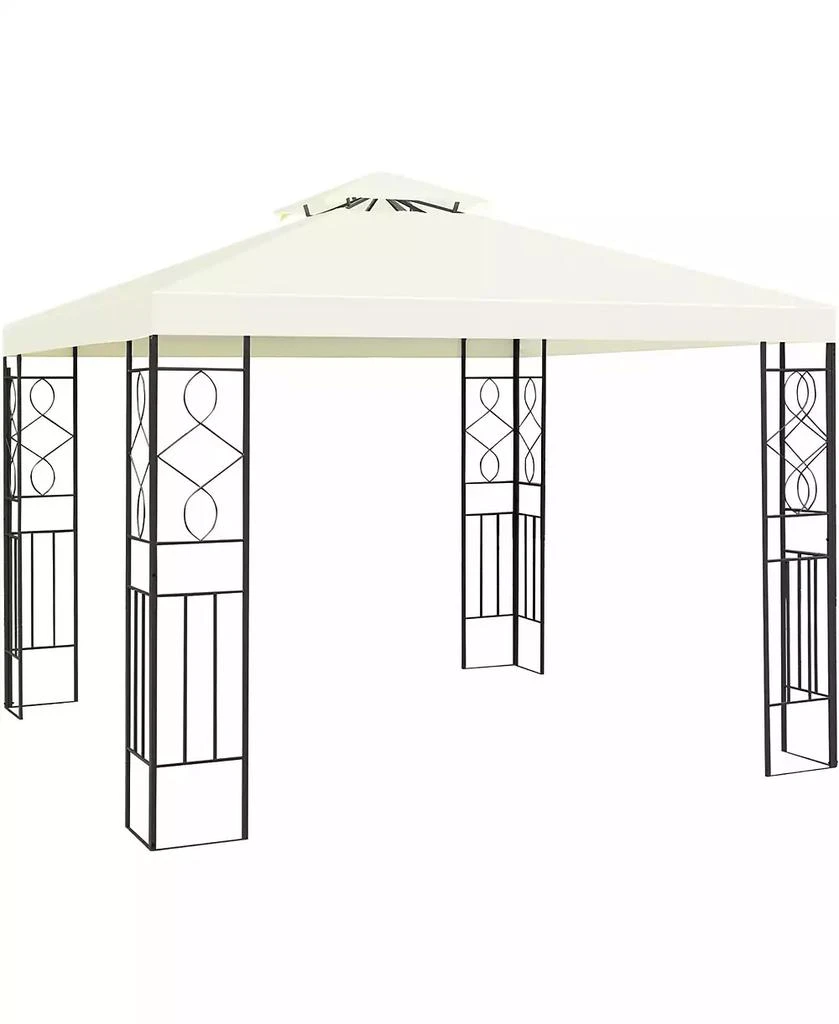 Costway 2 Tier 10'x10' Patio Gazebo Canopy Tent Steel Frame Shelter Awning 8