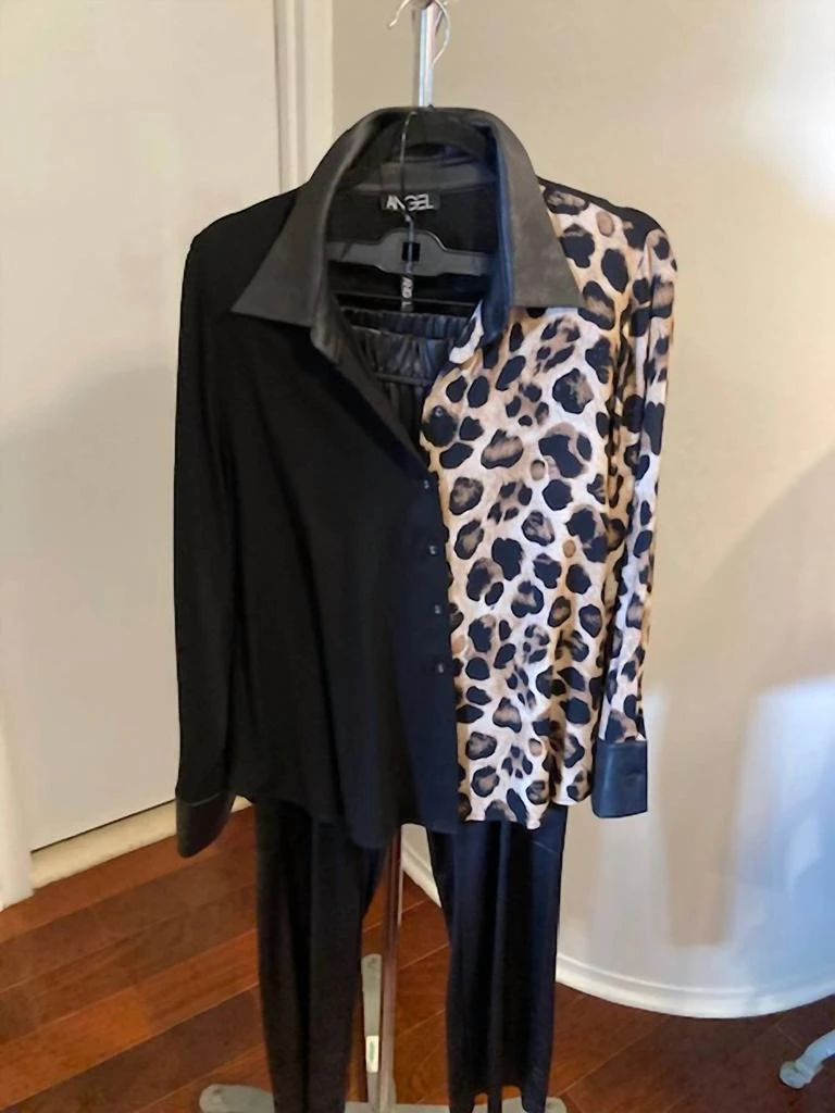 ANGEL Angel - Women
s Shirt Jacket with Vegan Leather Trim