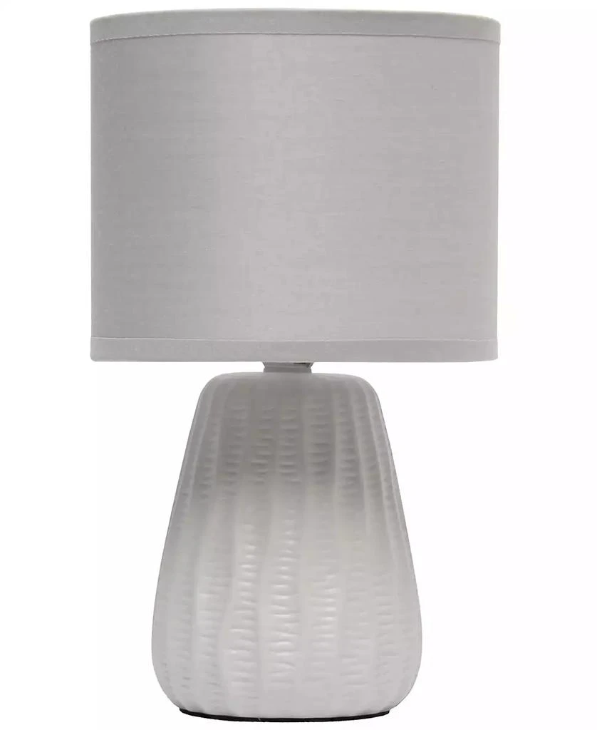 Simple Designs 11.02" Traditional Mini Modern Ceramic Texture Pastel Accent Bedside Table Desk Lamp with Matching Fabric Shade 61
