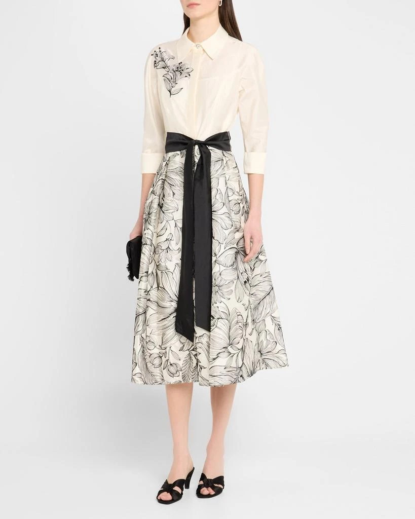 Teri Jon Beaded Floral-Embroidered Midi Shirtdress 4