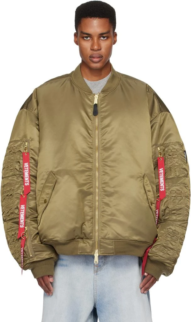 Vetements Khaki Alpha Industries Edition Cargo Reversible Bomber Jacket 1