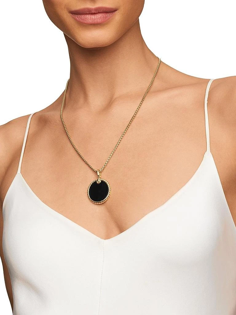 David Yurman DY Elements Disc Pendant in 18K Yellow Gold 2
