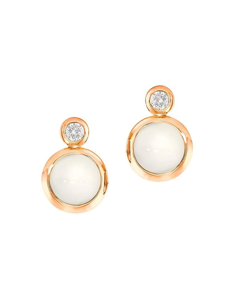 Tamara Comolli Classic Bouton 18K Rose Gold, Moonstone & Diamond Stud Earrings 1