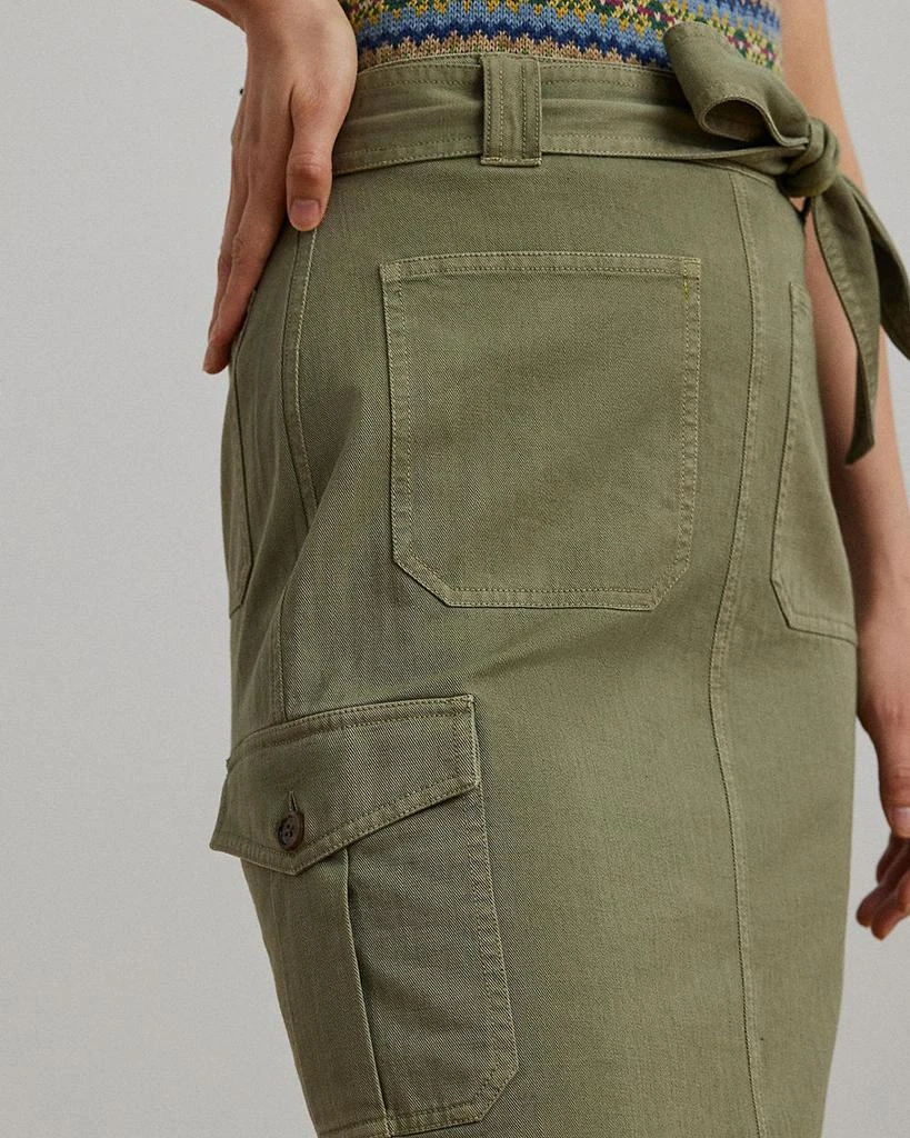 Ralph Lauren Belted Cotton Twill Pencil Skirt 4