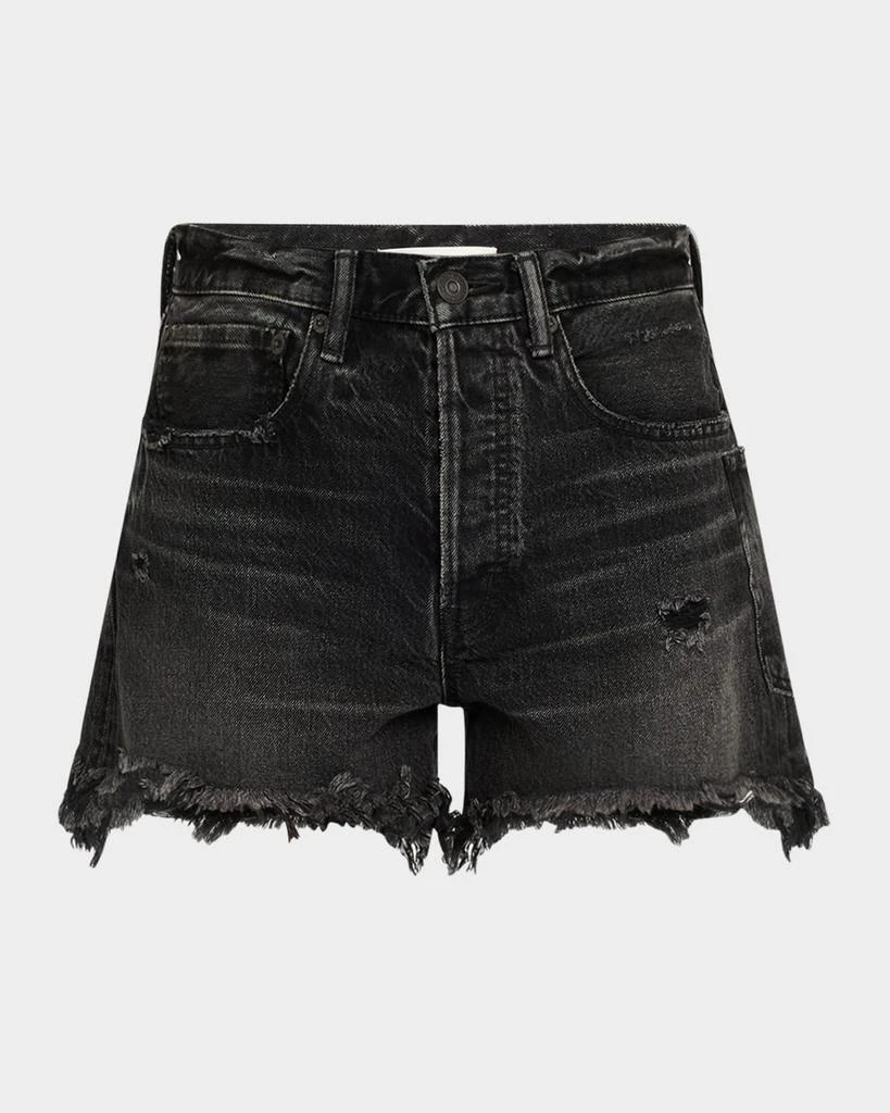 MOUSSY VINTAGE Harrington Distressed Denim Shorts 1