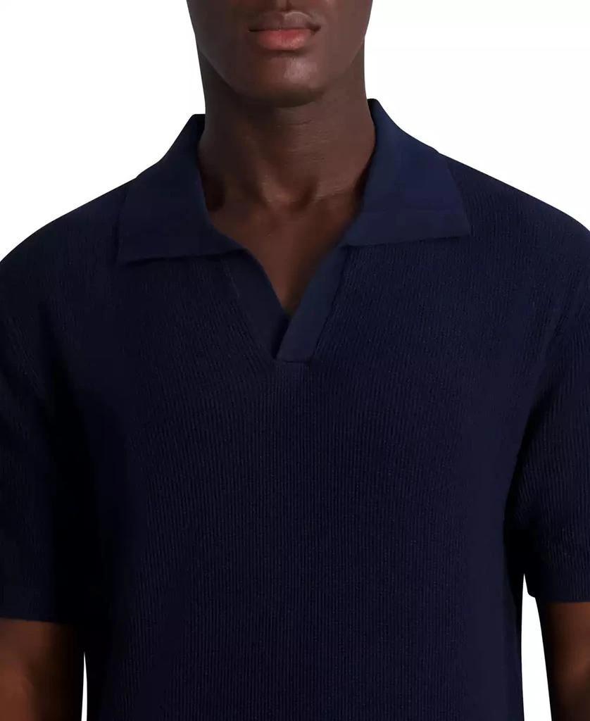 Karl Lagerfeld Paris Men's Johnny Collar Texture Sweater Polo Shirt 4