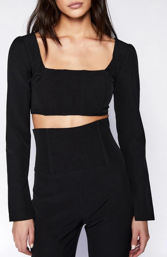 Bardot Marissa Corset Long Sleeve Crop Top 3