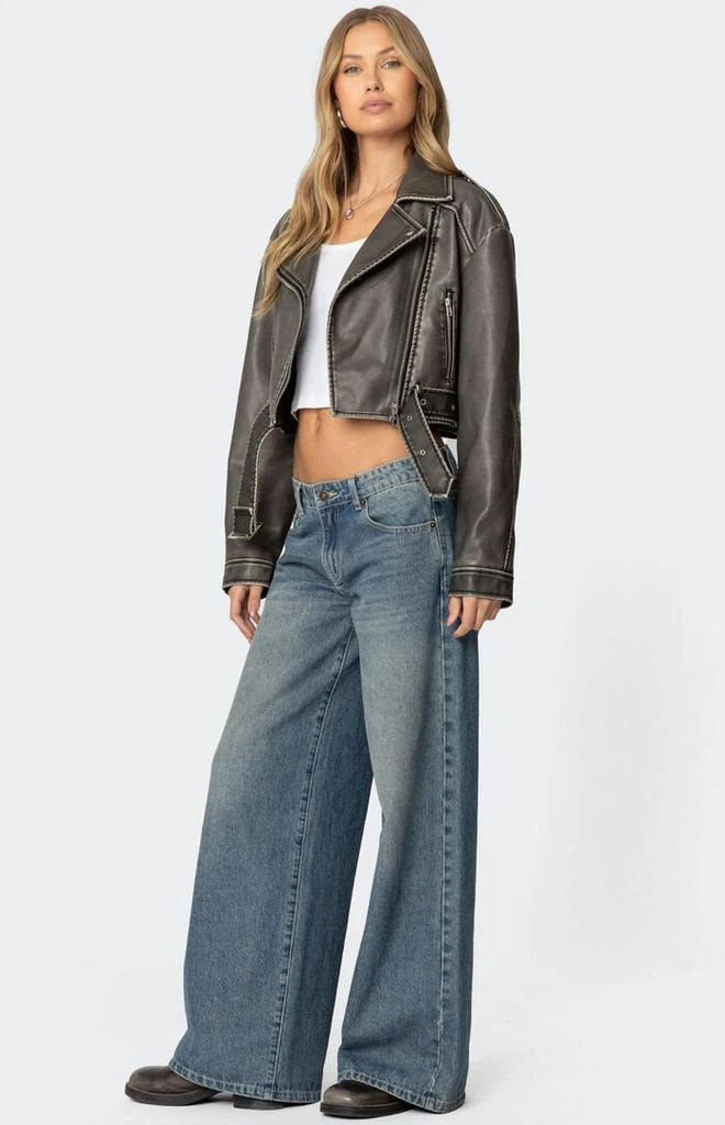 Edikted Washed Faux Leather Jacket 4