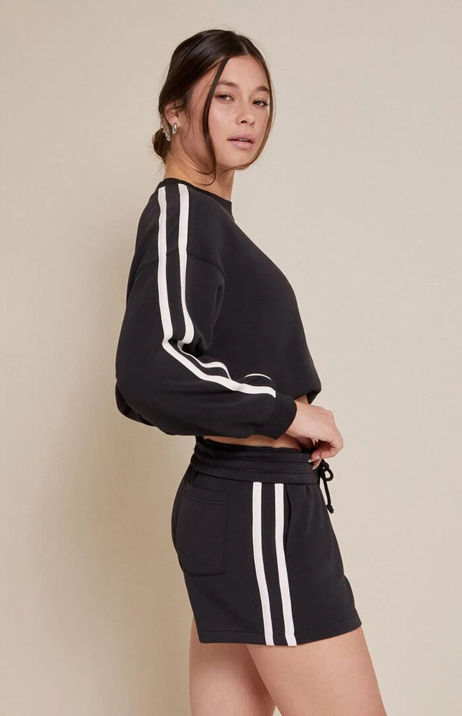 PAC 1980 Active Black Stripe Side Sweat Shorts 3