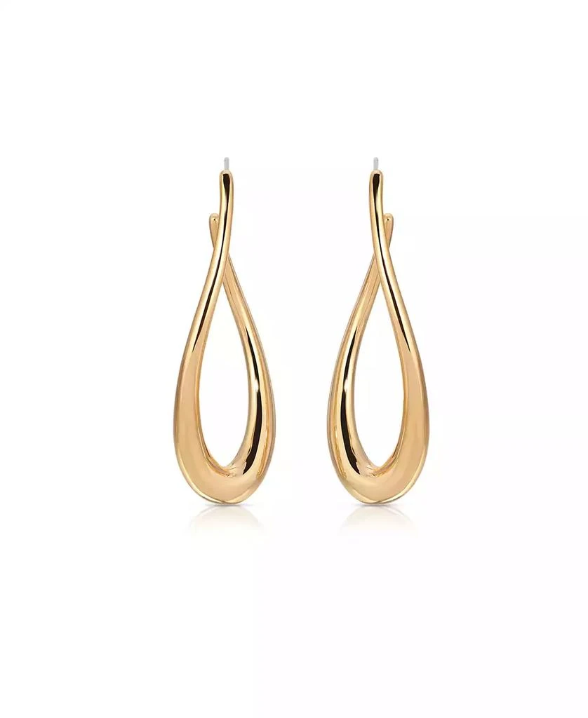 Ettika Jewelry Oblong 18k Gold Plated Abstract Hoop Earring 2