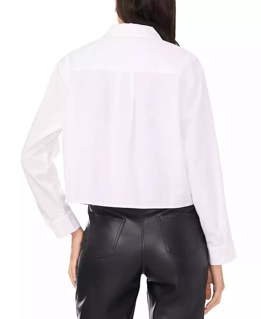 売れ筋商品|||ヴィンスカムート カットソー トップス レディース Women's Poplin Grommet-Trim Button-Front Top Ultra White Vince Camuto Women's Poplin Grommet-Trim Button-Front Top