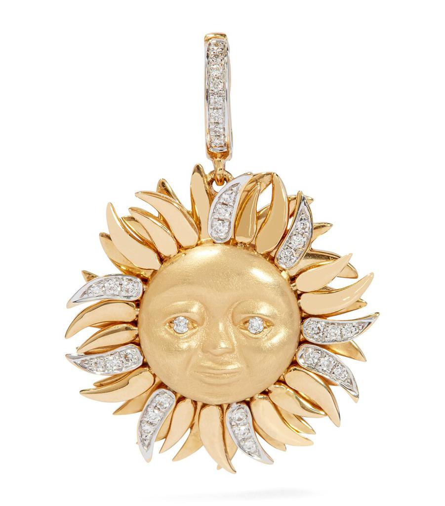 Annoushka Yellow Gold and Diamond Mythology Sun Charm