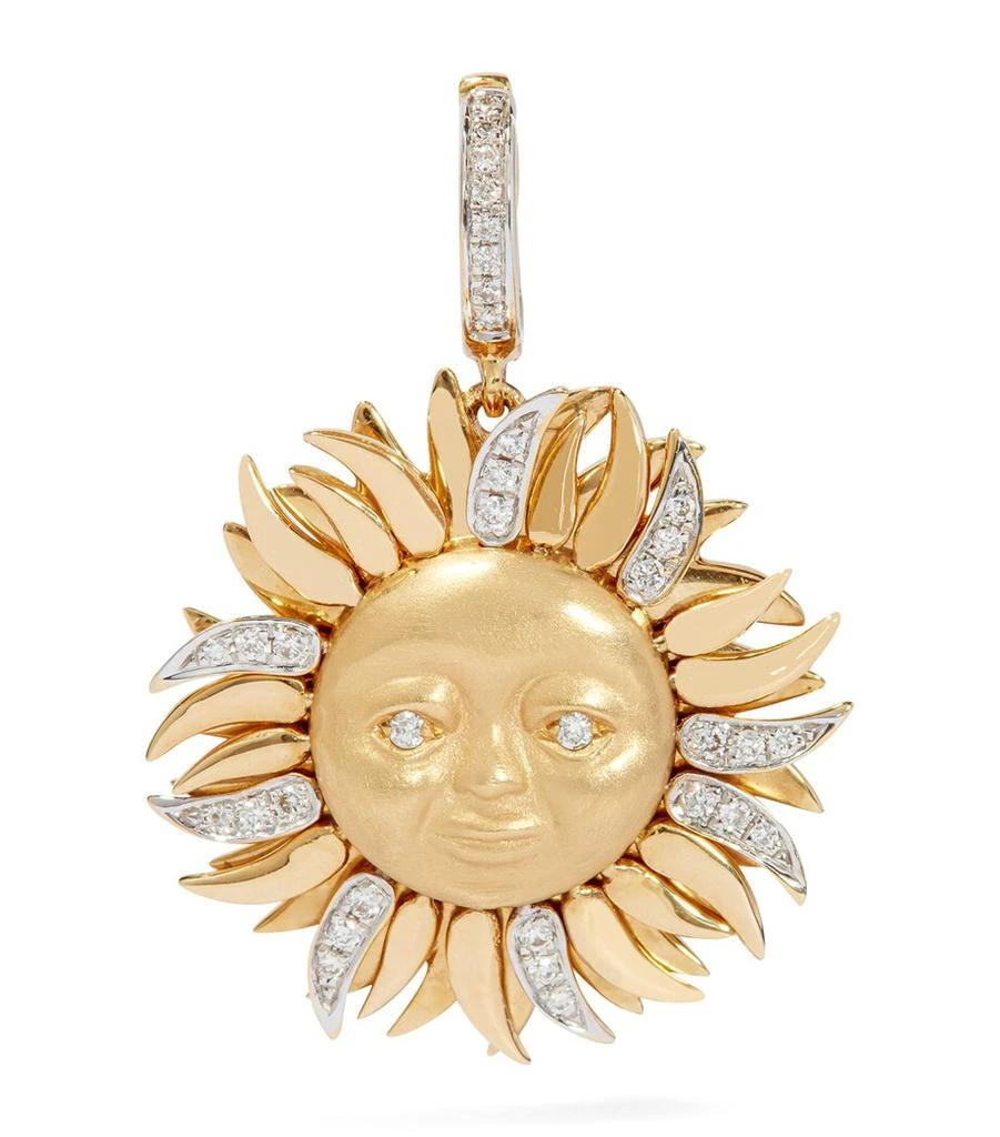 Annoushka Yellow Gold and Diamond Mythology Sun Charm 1