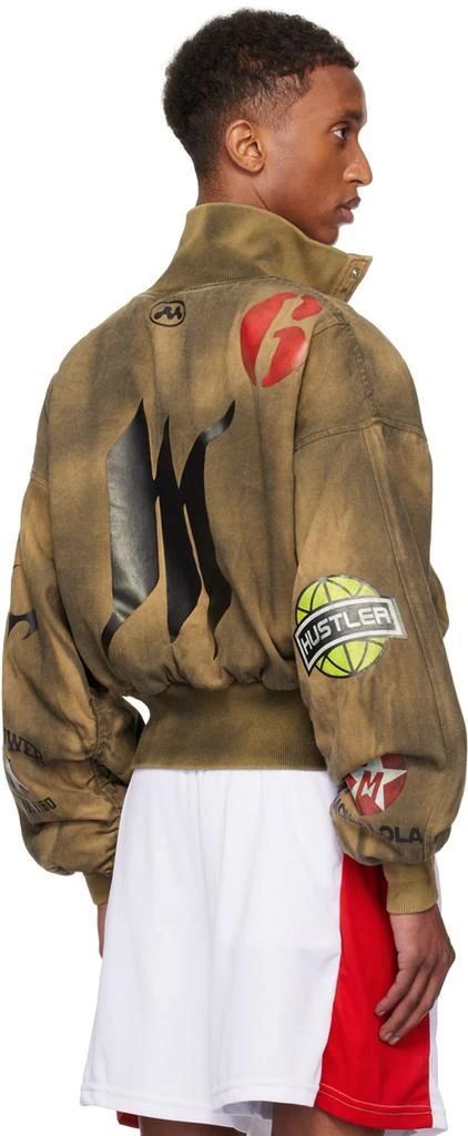 Mowalola Brown Crash Denim Bomber Jacket 3