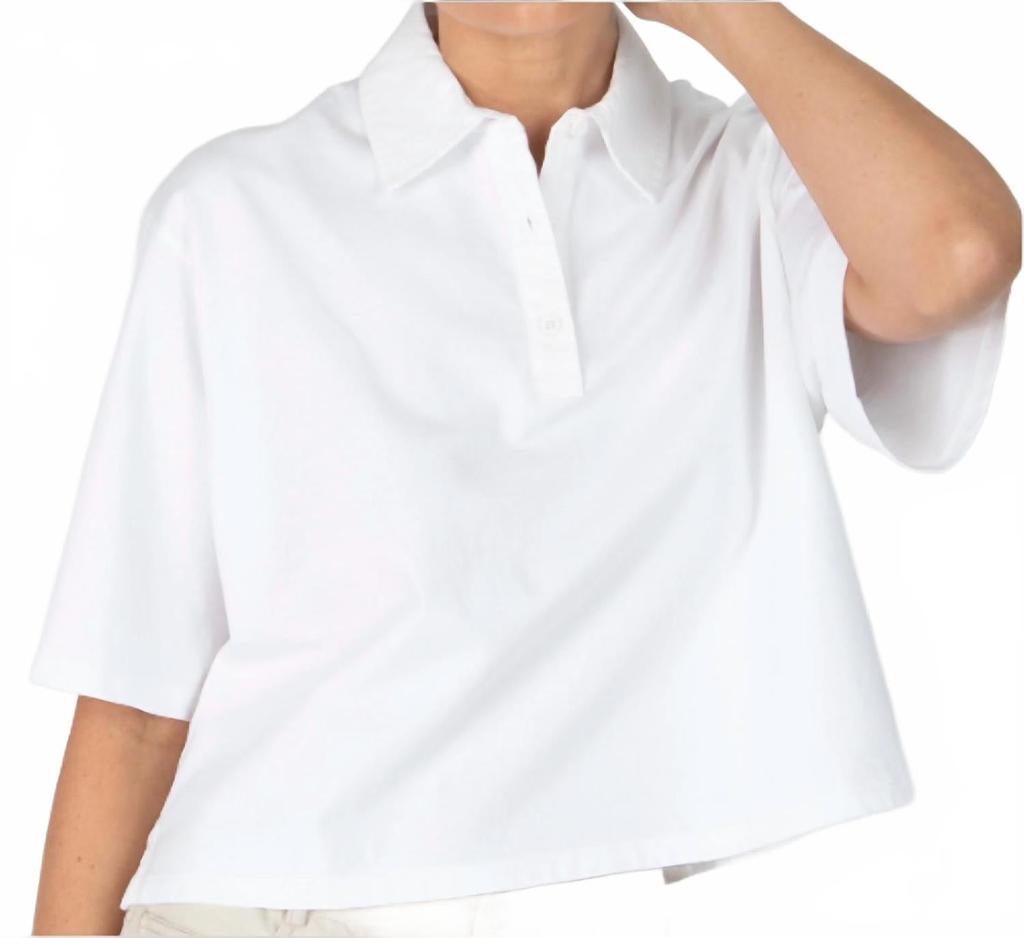 ATM Heavyweight Vintage Wash Polo Shirt In White