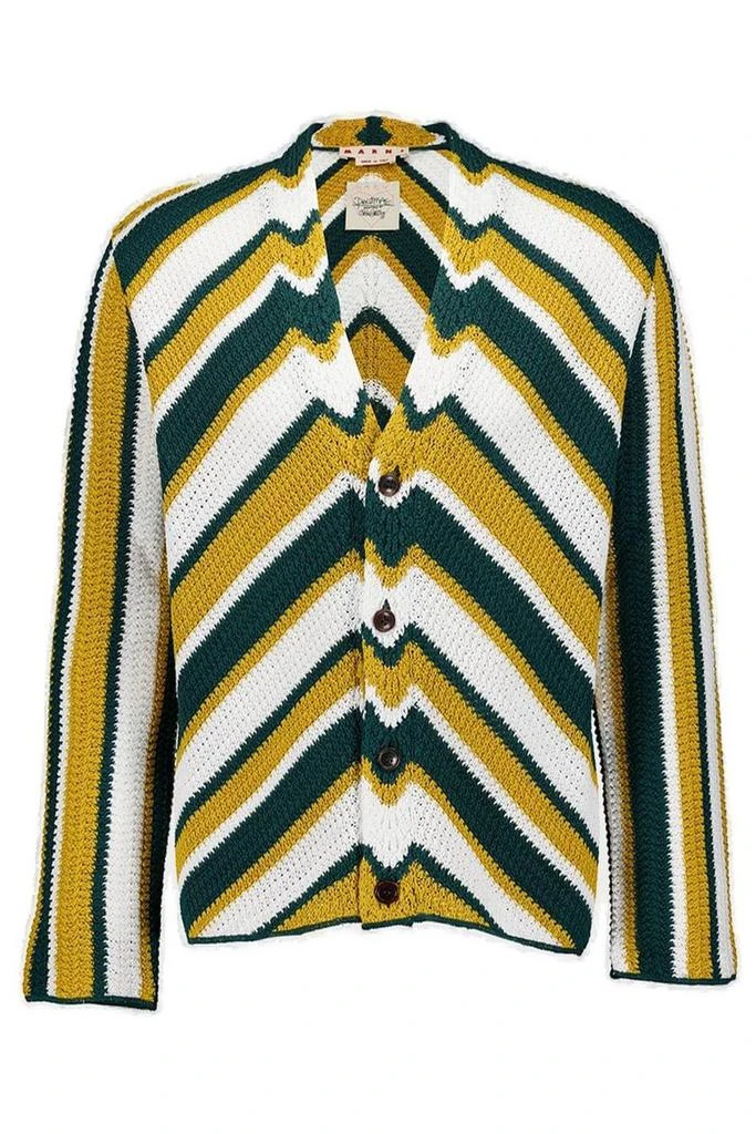 Marni Marni Chevron Patterned Crochet Cardigan 1